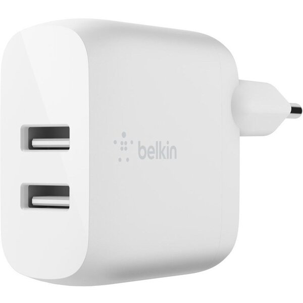 Акція на Сетевое ЗУ Belkin Home Charger 24W DUAL USB 2.4A, Lightning 1m, white (WCD001VF1MWH) від MOYO