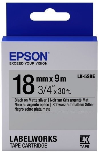 

Картридж Epson LK5SBE для принтеров LW-400/400VP/700 Matte Blk/MattSiv 18mm/9m (C53S655013)