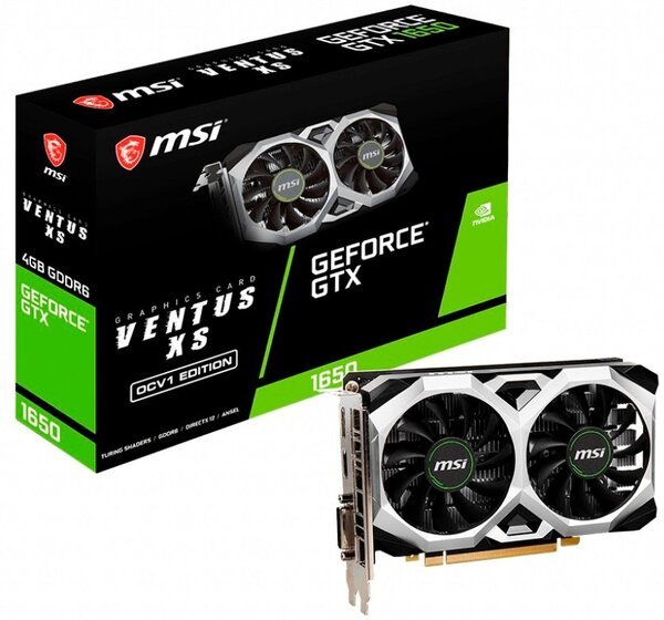 

Видеокарта MSI GeForce GTX1650 4GB DDR6 VENTUS XS OC V1 (GTX_1650_D6VENTUSXS_OCV1)