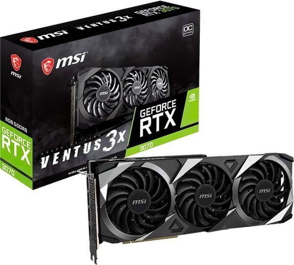 

Видеокарта MSI GeForce RTX3070 8GB GDDR6 VENTUS 3X OC (RTX_3070_VENTUS_3X_OC)