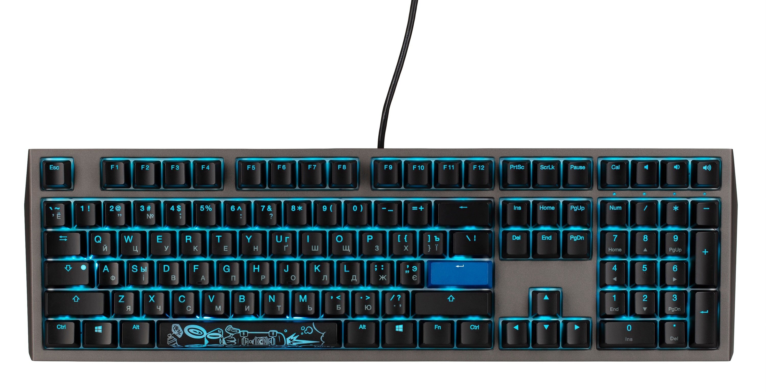 

Игровая клавиатура Ducky Shine 7 Cherry Blue Grey-Black (DKSH1808ST-CURALAHT1)