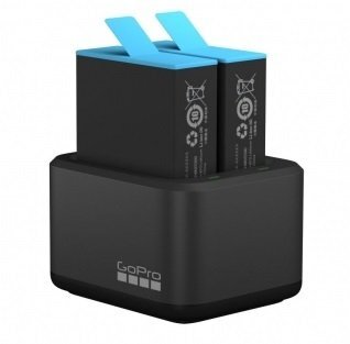 Акція на Зарядное устройство GoPro Dual Battery Charger + Battery для Hero9 Black, Hero10 Black (ADDBD-001-EU) від MOYO