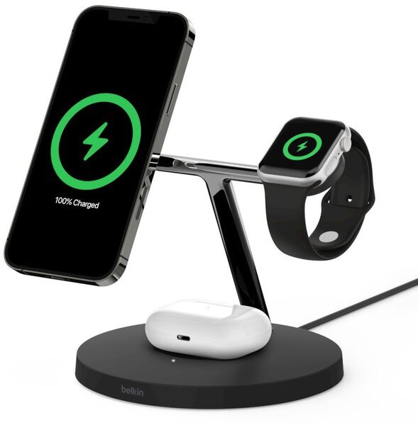 

Беспроводное ЗУ Belkin MagSafe 3-in-1 Wireless Charger Black (WIZ009VFBK)
