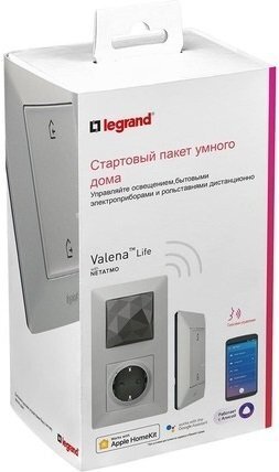 

Стартовый набор (Шлюз WiFi + smart-розетка + выключатель "Дома / не дома"). Алюминий Valena Life with NETATMO