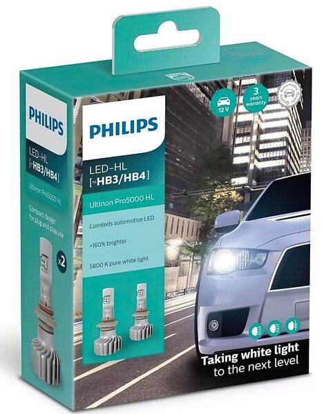 

Лампа светодиодная Philips HB3 / HB4 Ultinon Pro5000 + 160%, 2 шт / комплект