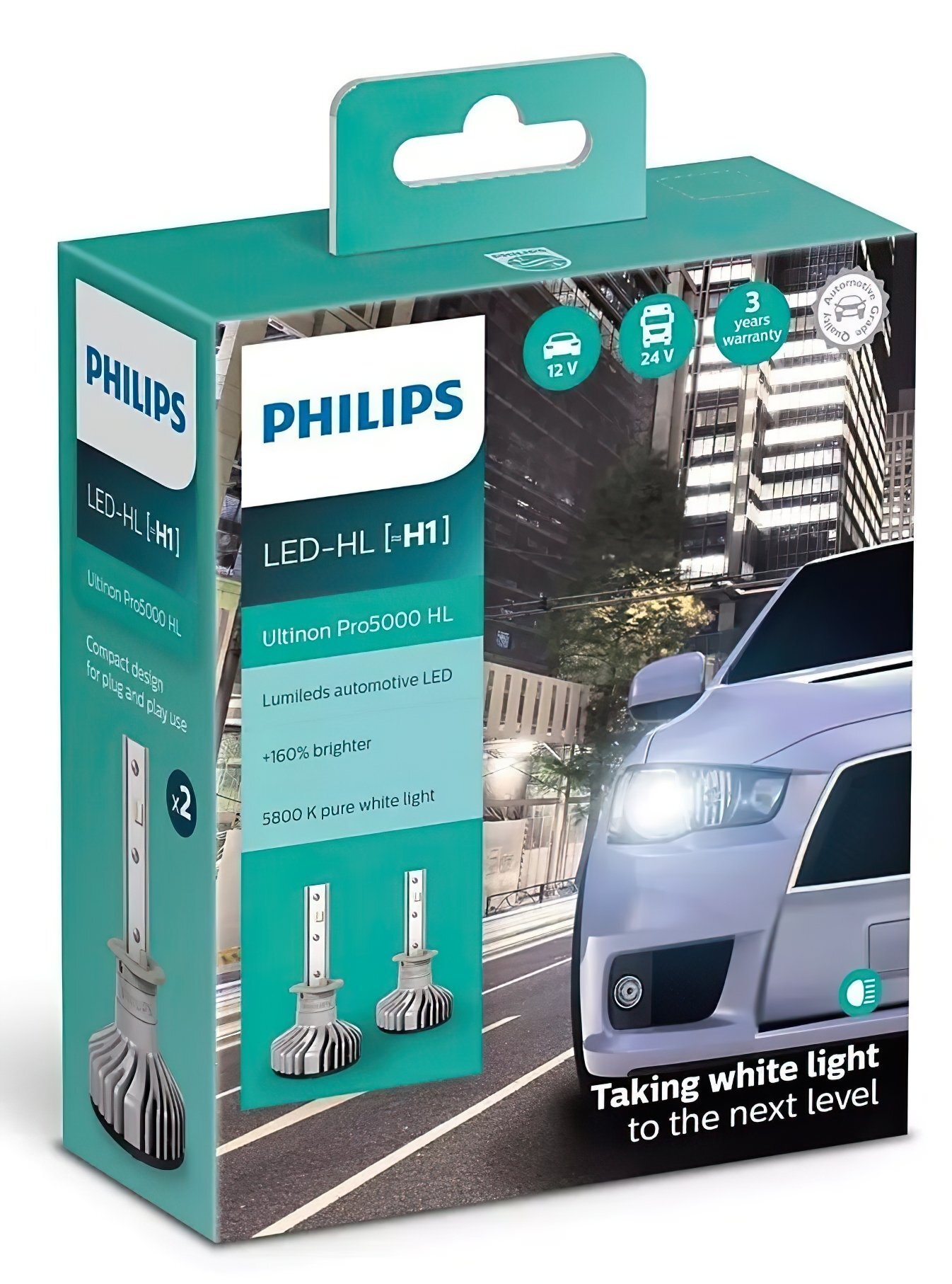 

Лампа светодиодная Philips H1 Ultinon Pro5000 + 160%, 2 шт / комплект
