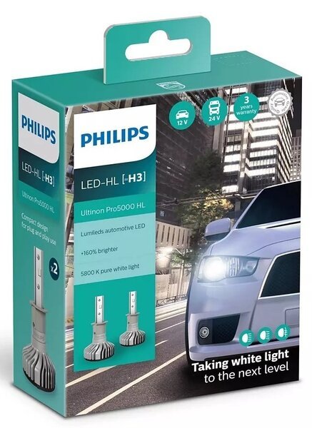 

Лампа светодиодная Philips H3 Ultinon Pro5000 + 160%, 2 шт / комплект