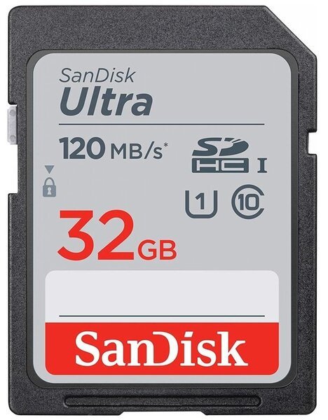 

Карта памяти SANDISK SDHC 32GB C10 Ultra UHS-I R120MB/s (SDSDUN4-032G-GN6IN)