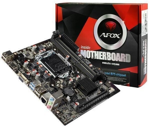

Материнская плата AFOX IB75-MA5 s1155, B75, 2xDDR3 1xPCIe16, HDMI-VGA, USB3.0, mATX (IB75-MA5)