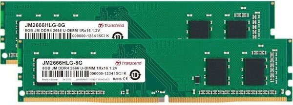 

Память для ПК Transcend DDR4 3200 16GB KIT (8GBx2) (JM2666HLG-16GK)