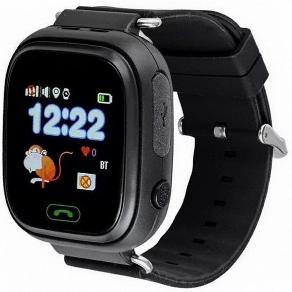 

Детский телефон-часы с GPS трекером GOGPS К04 черный