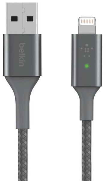 

Кабель Belkin USB-A - Lightning, BRAIDED, 1.2m, gray (CAA007BT04GR)