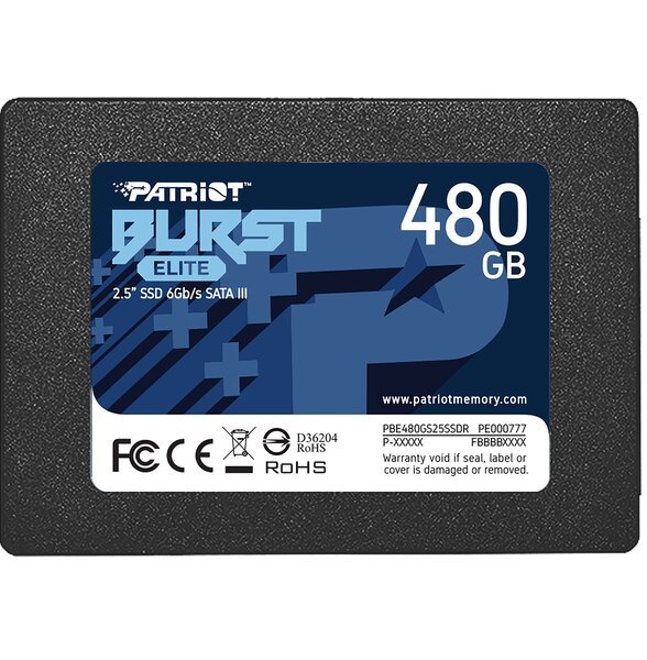 

Твердотельный накопитель SSD 2.5" Patriot 480GB SATA TLC Burst Elite (PBE480GS25SSDR)