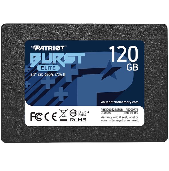 

Твердотельный накопитель SSD 2.5" Patriot 120GB SATA TLC Burst Elite (PBE120GS25SSDR)