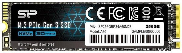 

Твердотельный накопитель SSD Silicon Power M.2 NVMe PCIe 3.0 x4 256GB 2280 A60 (SP256GBP34A60M28)