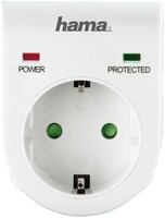 Сетевой адаптер НАМА 00047771 с функцией защиты от скачков напряжения, белый
