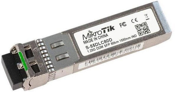 mikrotik SFP- MikroTik SFP module 1.25G SM 80km 1550nm Dual LC-connector DDM -40C +85C (S-55DLC80D)