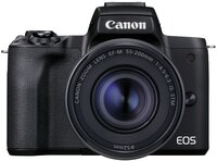 Фотоаппарат CANON EOS M50 Mark II + 15-45 мм f/3.5-6.3 IS STM + 55-200 мм f/4.5-6.3 IS STM Black(4728C041)
