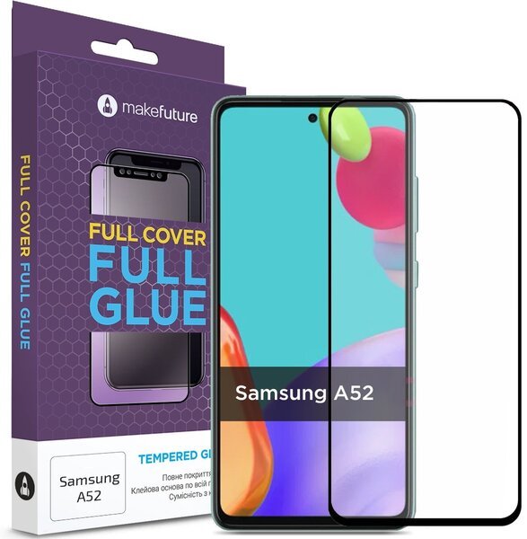 

Защитное стекло MakeFuture для Galaxy A52 Full Cover Full Glue (MGF-SA52)