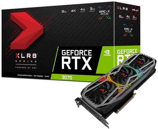 

Видеокарта PNY GeForce RTX3070 8GB GDDR6 XLR8 Gaming REVEL EPIC-X (VCG30708TFXPPB)