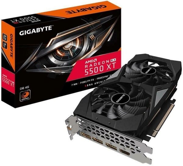 

Видеокарта GIGABYTE Radeon RX 5500 XT 4GB DDR6 128bit DPx3-HDMI (GV-R55XTD6-4GD)