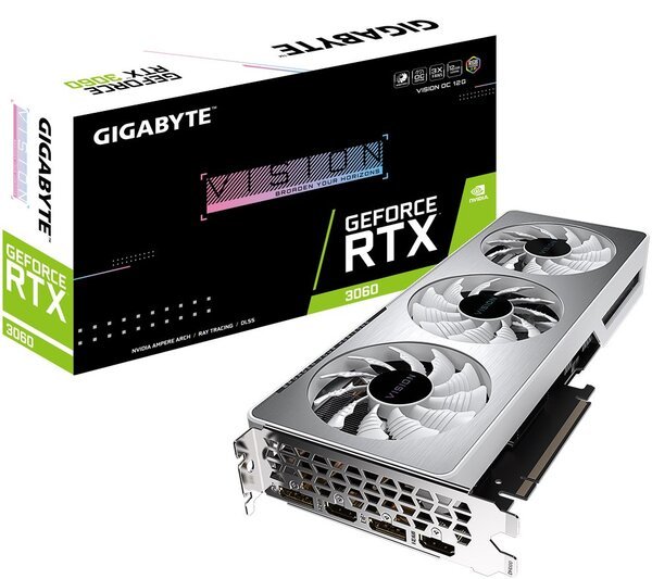 

Видеокарта GIGABYTE GeForce RTX3060 12GB GDDR6 VISION OC