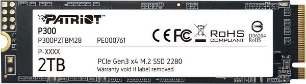 

Твердотельный накопитель SSD Patriot M.2 NVMe PCIe 3.0 x4 2TB 2280 P300