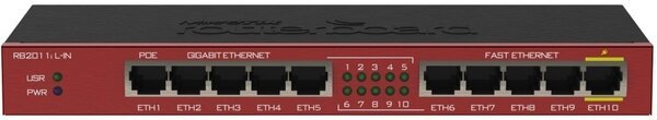 

Роутер MikroTik RouterBOARD 2011iL 5xFE, 5xGE, RouterOS L4 (RB2011iL-IN)