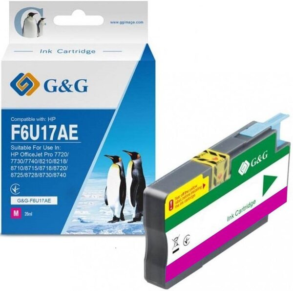 

Картридж G&G для HP No.953XL Officejet Pro 8210/8710/8720/8725/8730 Magenta (1600 стор) (G&G-F6U17AE)