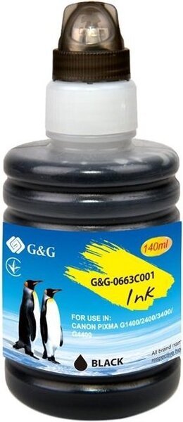 

Контейнер с чернилами G&G для Canon GI-490 PIXMA G1400/G2400/G3400 Black 135ml (G&G-0663C001)