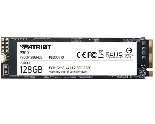 

SSD накопитель Patriot M.2 NVMe PCIe 3.0 x4 128GB 2280 P300 (P300P128GM28)