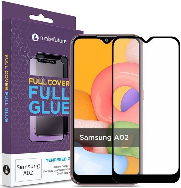 

Защитное стекло MakeFuture Galaxy A02 Full Cover Full Glue (MGF-SA02)