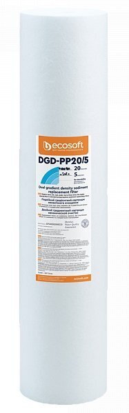 

Картридж двух-градиентный Ecosoft, 4.5х10" полипропиленовый, 20-5 мкм