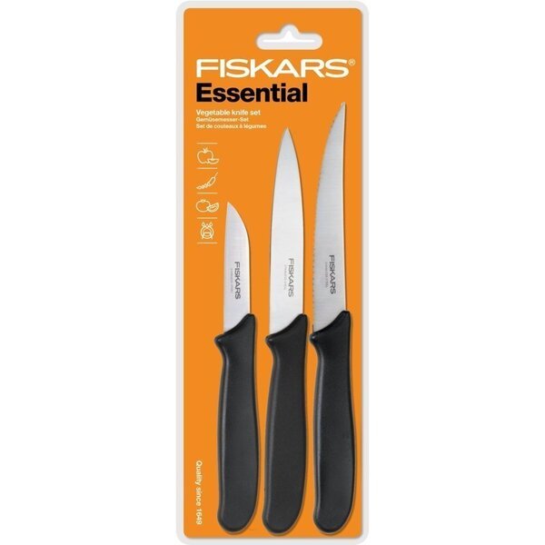 Акція на Набор ножей для чистки Fiskars Essential, 3шт (1023785) від MOYO