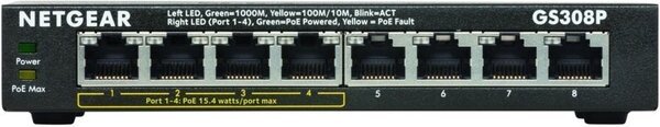 

Коммутатор NETGEAR GS308P 4xGE PoE, 4xGE, неуправляемый
