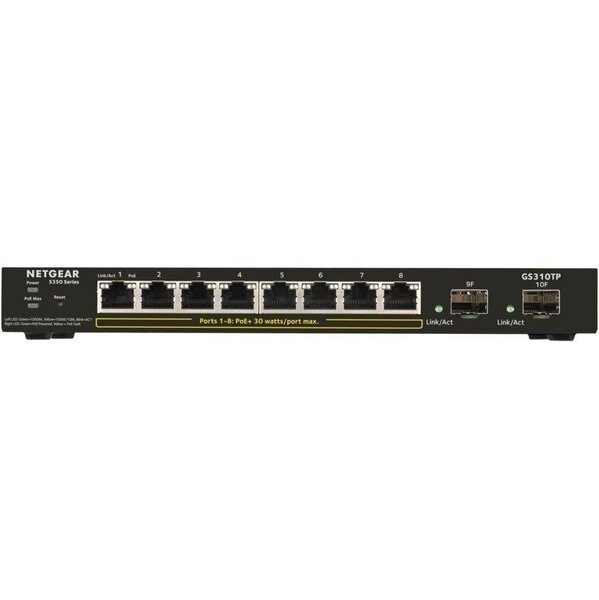 

Коммутатор NETGEAR GS310TP 8xGE PoE+, 2xGE SFP, управляемый L2