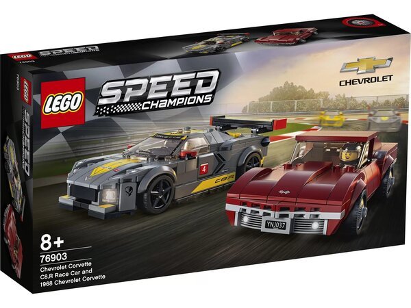 

LEGO 76903 Speed Champions Chevrolet Corvette C8.R Race Car and 1968 Chevrolet Corvette