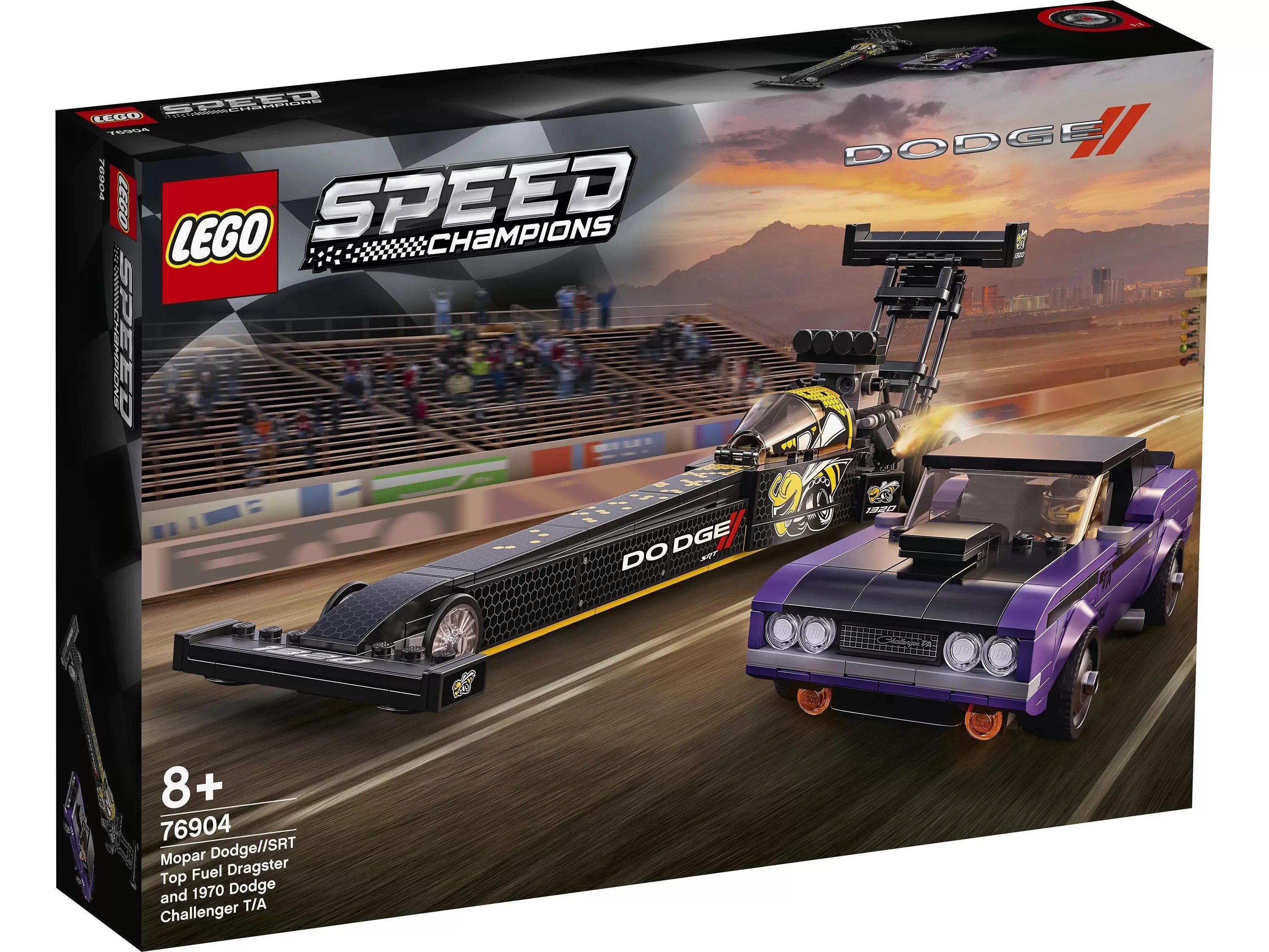 

LEGO 76904 Speed Champions Mopar Dodge//SRT Top Fuel Dragster and 1970 Dodge Challenger T/A