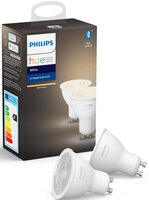 Розумна лампа Philips Hue GU10, 5.2W(57Вт), 2700K, White, Bluetooth, з регулюванням яскравості світла, 2шт
