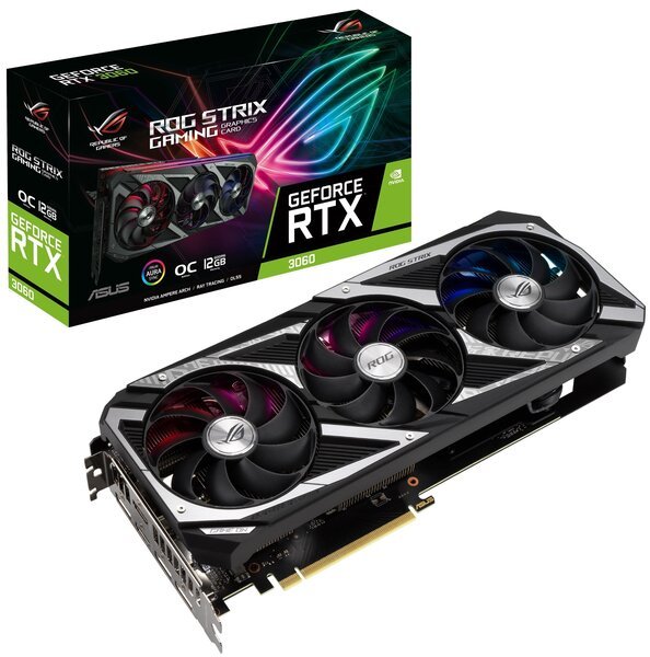 

Видеокарта ASUS GeForce RTX3060 12GB GDDR6 GAMING STRIX OC V2 LHR (STRIX-RTX3060-O12G-V2-GA)