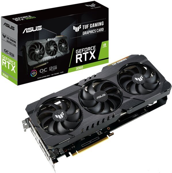 

Видеокарта ASUS GeForce RTX3060 12GB GDDR6 TUF GAMING OC (TUF-RTX3060-O12G-GAMING)