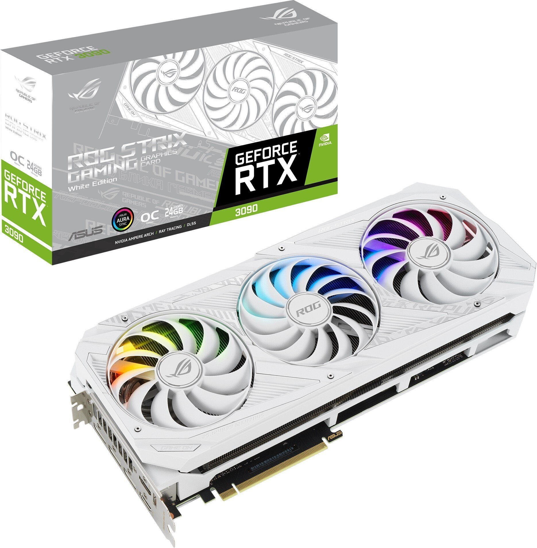 

Видеокарта ASUS GeForce RTX3090 24GB GDDR6X STRIX GAMING OC WHITE (STRIX-RTX3090-O24G-WHITE)