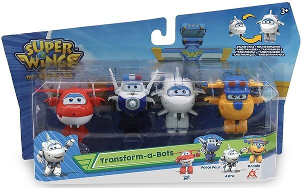 

Игровой набор Super Wings Transform-a-bots, 4 фигрки-трансформеры, Джетт, Пол, Донни строитель