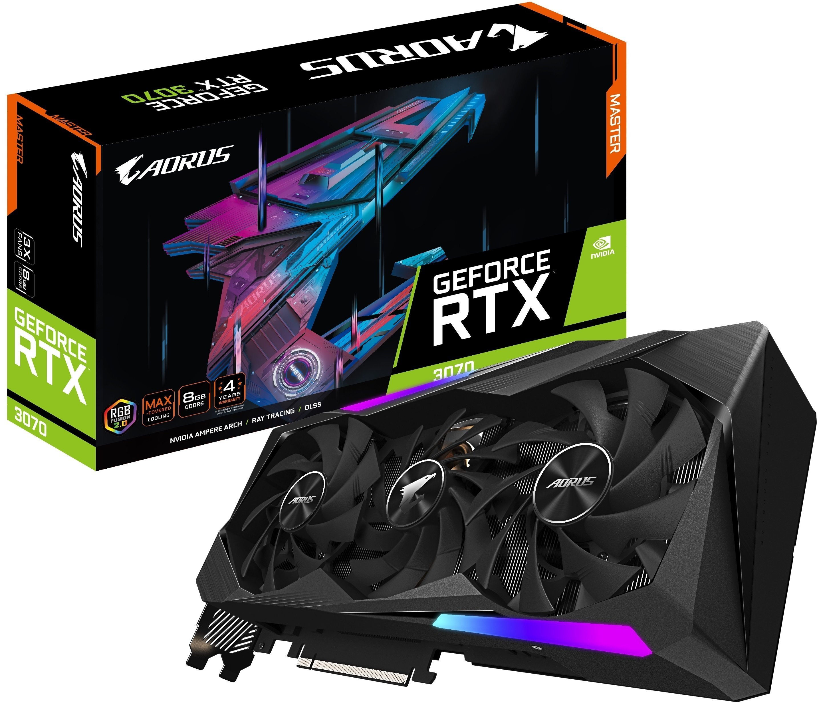 

Видеокарта GIGABYTE GeForce RTX3070 8GB GDDR6 AORUS MASTER (GV-N3070AORUS_M-8GD)