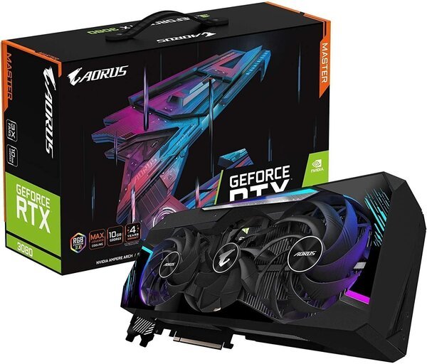 

Видеокарта GIGABYTE GeForce RTX3080 10GB GDDR6 AORUS M LHR (GV-N3080AORUS_M-10GD2.0)