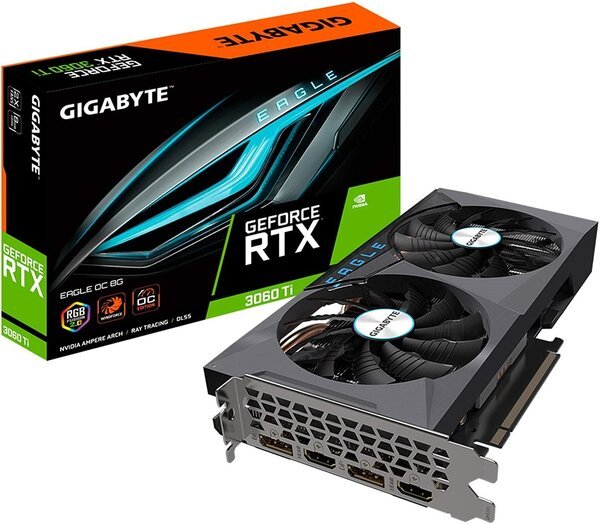 

Видеокарта GIGABYTE GeForce RTX3060 Ti 8G GDDR6 EAGLE OC LHR (GV-N306TEAGLEOC-8GD2.0)