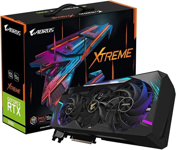 

Видеокарта GIGABYTE GeForce RTX3080 10GB GDDR6 AORUS X LHR (GV-N3080AORUSX-10GD2.0)