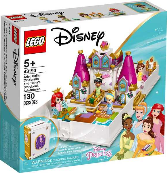 Акція на LEGO 43193 Disney Princess Книга сказочных приключений Ариэль, Белль, Золушки и Тианы від MOYO