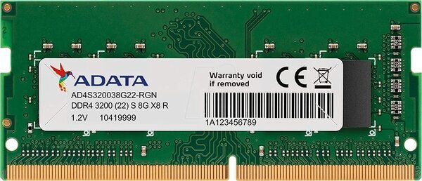 

Память для ноутбука ADATA DDR4 3200 8GB SO-DIMM (AD4S32008G22-SGN)