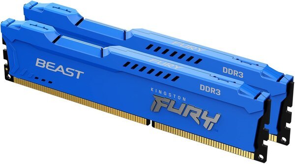 

Память для ПК Kingston DDR3 1866 16GB KIT (8GBx2) 1.5V Kingston FURY Beast Blue (KF318C10BK2/16)